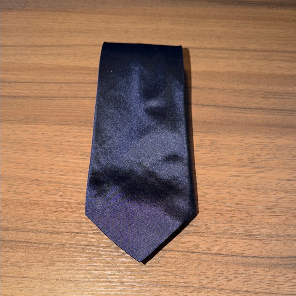 Ralph Lauren Purple Label Dark Navy Silk Satin Tie